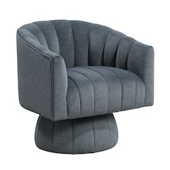 Lonita Velvet Swivel Chair in Dark Gray