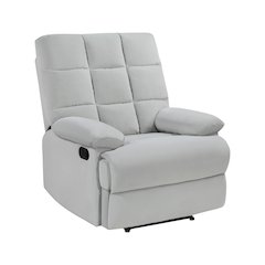 Lexicon Colin Velvet Manual Recliner in Light Gray