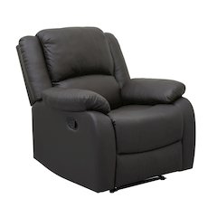 Lexicon Fairview Faux Leather Manual Recliner in Dark Brown