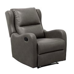 Lexicon Durant Faux Leather Manual Recliner in Gray