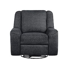 Monterey Chenille Swivel Reclining Chair In Ebony