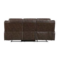 Lexicon Hazen Microfiber Double Reclining Sofa in Dark Brown