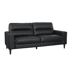 Lewes Leather Sofa In Black