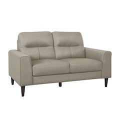Lewes Leather Love Seat In Latte