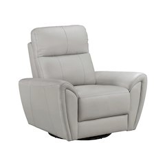 Essex Leather Swivel Glider Chair In