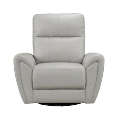 Leather Swivel Glider Recliner Chair for Living Room and Nursery, Gray