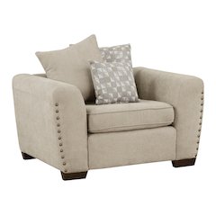 Hume Chenille Arm Chair In Light Brown