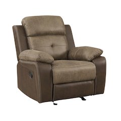 Glendale Microfiber Glider Reclining Chair In Brown