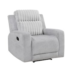 Benton Corduroy Reclining Chair in Light Gray