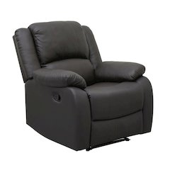 Dark Brown Manual Recliner, Plush Reclining Chair for Living Room Comfort