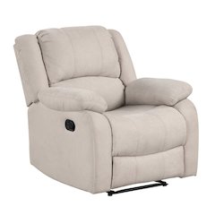 Beige Manual Recliner, Plush Reclining Chair for Living Room Comfort