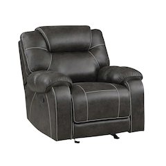Chocolate Microfiber Manual Glider Recliner Chair with Plush Cushions