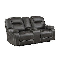 Brown Reclining Loveseat with Manual Recliner Chairs and Double Recliner
