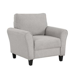 Sand Color Upholstered Arm Chair, Elegant Accent Chair for Living Room Spaces
