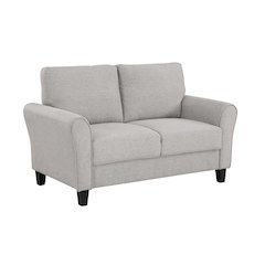 Sand Finished Upholstered Love Seat, Small Loveseat Sofa for Compact Spaces