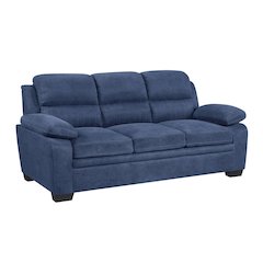 Blue Textured Fabric 3-Seater Couch Sofa Ideal for Living Room