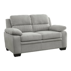 Gray Small Love Seat Couch with Textured Fabric for Living Room