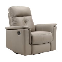 Latte Swivel Glider Recliner, Elegant Leather Recliner Chair
