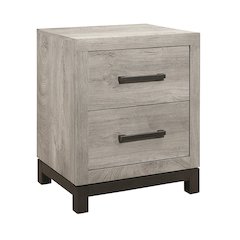 Zephyr Rubberwood Nightstand in Light Gray