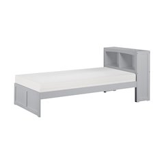 Orion Pine Twin Bookcase Bed in Gray