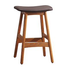 Ride Walnut Counter Height Stool, Set of 2 in Matt Brown