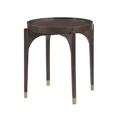 Anton Asian Hardwood End Table in Dark Brown