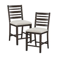 Victoria Asian Hardwood Counter Height Chair, Set of 2 in Dark Espresso
