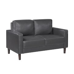 Lexicon Malcolm Faux leather Love Seat in Dark Gray