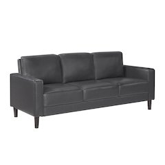 Lexicon Malcolm Faux leather Sofa in Dark Gray