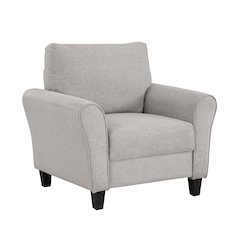 Ellery Textured Fabric Arm Chair In Sand