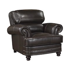 Milford Faux Leather Arm Chair In Brown