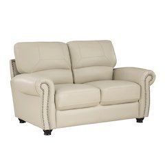 Foxborough Leather Love Seat In Cream