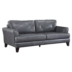 Thierry Leather Sofa In Burnish Gray
