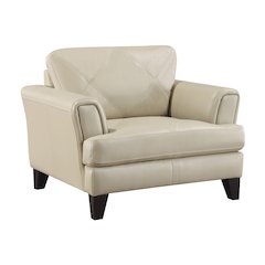 Thierry Leather Arm Chair In Cream