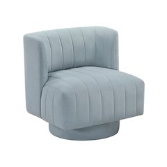 Joyce Textured Swivel Chair in Aqua Blue