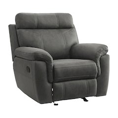 Clifton Microfiber Glider Reclining Chair In Pewter