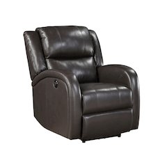 Lexicon Foxcroft Faux Leather Power Reclining Chair in Brown