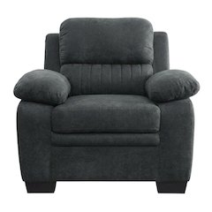 Textured Fabric Upholstered Accent Armchair for Living Room, Dark Gray