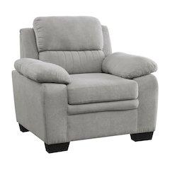 Holleman Textured Fabric Arm Chair In Gray