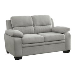 Holleman Textured Fabric Love Seat In Gray