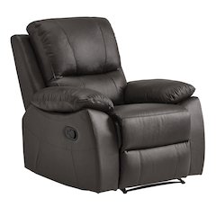 Dawson Faux Leather Reclining Chair In Brown