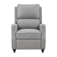 Textured Pushback Manual Recliner Chair for Living Room or Bedroom, Gray