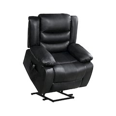 Lexicon Carson Faux Leather Power Lift Chair in Black