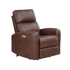 Lexicon Wheaton Faux leather Power Lift Chair in Brown