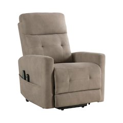 Lexicon Wichita Textured Fabric Power Lift Chair in Brown