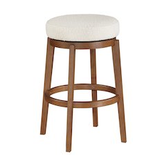 Lily Asian Hardwood Swivel Pub Height Chair in Brown