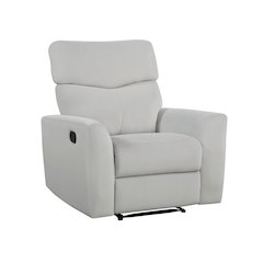 Lexicon Preston Velvet Manual Recliner in Gray