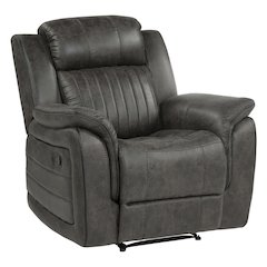 Centeroak Microfiber Reclining Chair In Brownish Gray