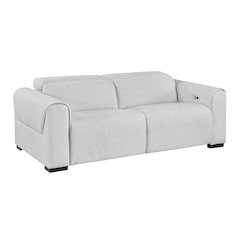 McPherson Chenille Power Double Reclining Love Seat in Cloud