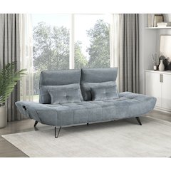 Lexicon Quonsett Chenille Sofa with Power Adjustable Seat Depth in Blue